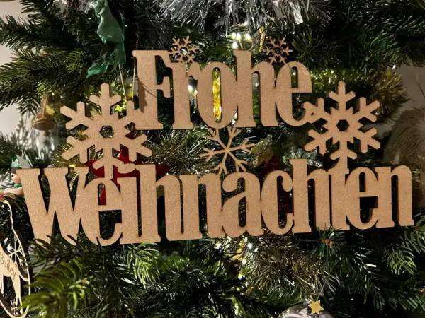 Frohe Weihnachten Sign with Snowflakes - Christmas Sign - Image 4