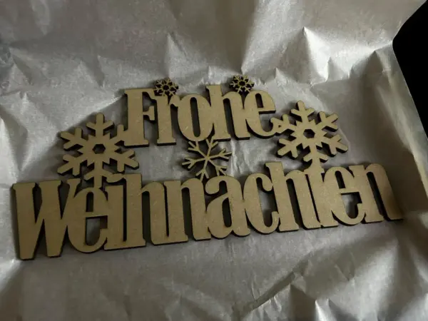 Frohe Weihnachten Sign with Snowflakes - Christmas Sign - Image 6