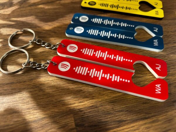 Wedding Song Keyring - Spotify Code of your choice engraved - 2 tags with 2 chains included. - Image 4