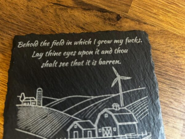 Zero Fucks Coaster - Rude Laser Engraved Slate Coaster, Gift For Colleague, No Fucks Given, Fuck Off I'm Busy, Sweary Gift - Image 4
