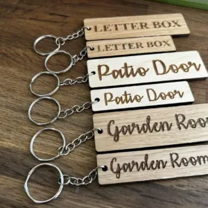 Keyring for AirBnB, Home, Holiday Lets, Garage, Gate, Door, Letter Box - Any Text - Your Text Keyring