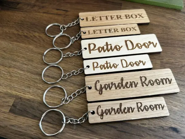 Keyring for AirBnB, Home, Holiday Lets, Garage, Gate, Door, Letter Box - Any Text - Your Text Keyring