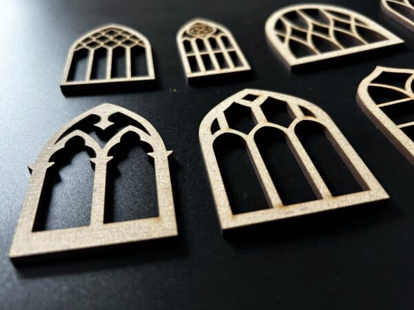 Wooden Fairy / Elf / Doll House Cathedral Gothic Style Windows Craft Blank MDF Embellishment - Image 2