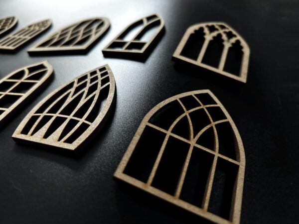 Wooden Fairy / Elf / Doll House Cathedral Gothic Style Windows Craft Blank MDF Embellishment - Image 3