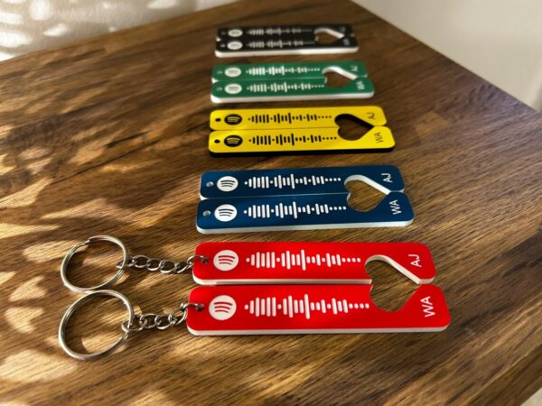 Wedding Song Keyring - Spotify Code of your choice engraved - 2 tags with 2 chains included. - Image 5