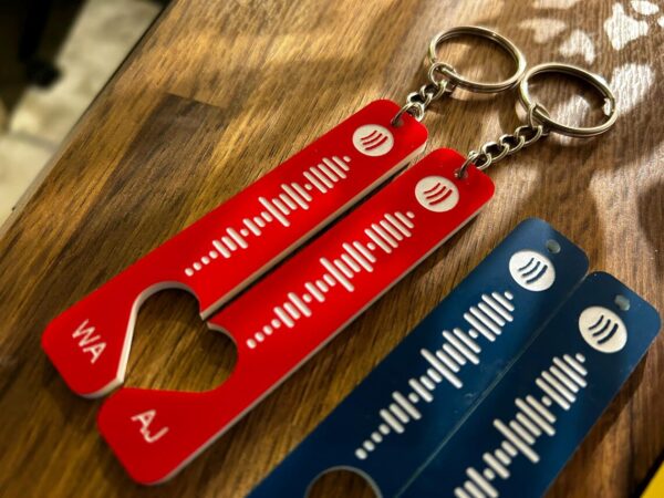 Wedding Song Keyring - Spotify Code of your choice engraved - 2 tags with 2 chains included. - Image 8