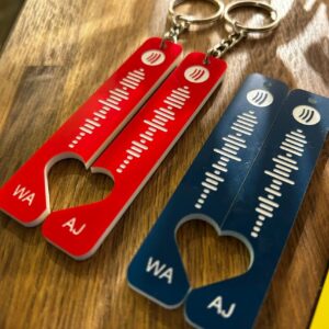 Wedding Song Keyring - Spotify Code of your choice engraved - 2 tags with 2 chains included.