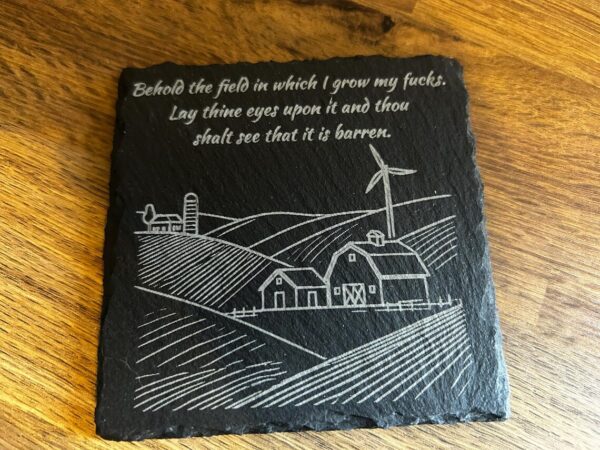Zero Fucks Coaster - Rude Laser Engraved Slate Coaster, Gift For Colleague, No Fucks Given, Fuck Off I'm Busy, Sweary Gift - Image 5