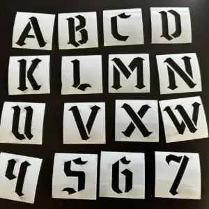 Gothic Font Mylar Stencil - Full Set