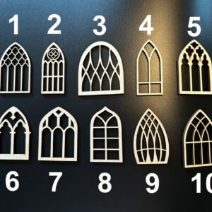 Wooden Fairy / Elf / Doll House Cathedral Gothic Style Windows Craft Blank MDF Embellishment