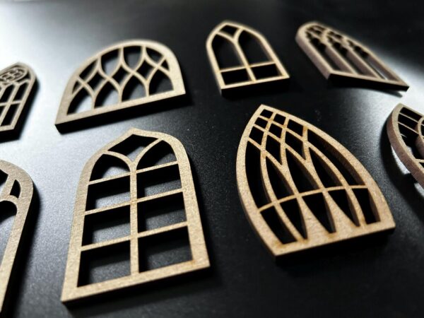 Wooden Fairy / Elf / Doll House Cathedral Gothic Style Windows Craft Blank MDF Embellishment - Image 4