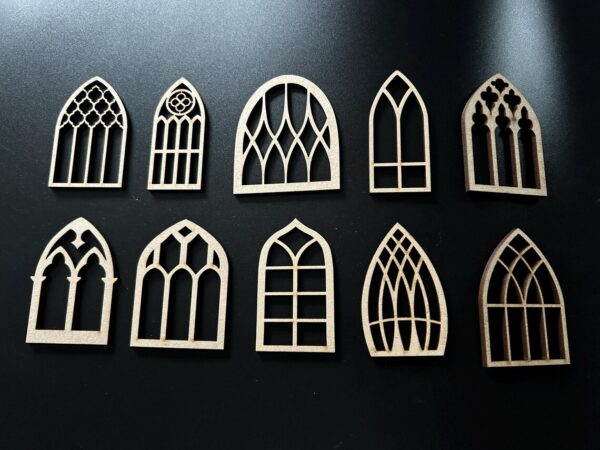 Wooden Fairy / Elf / Doll House Cathedral Gothic Style Windows Craft Blank MDF Embellishment - Image 5