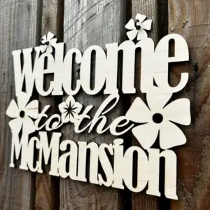 300mm Welcome Sign - Personalised with Surname or House Name