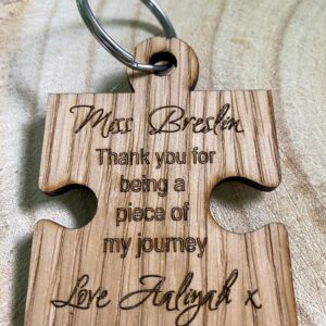 Jigsaw Piece Keyring - Personalised Teacher Gift