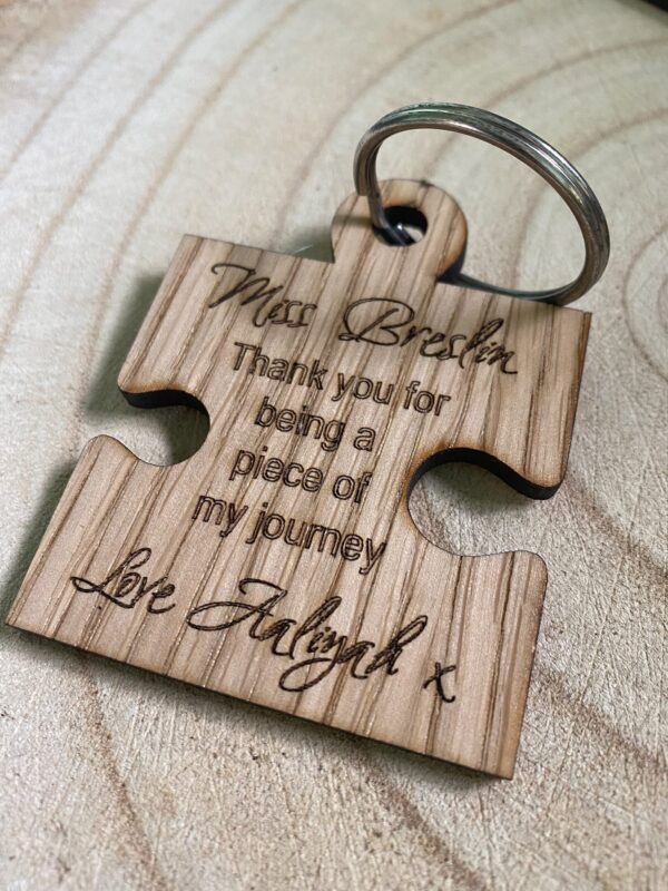 Jigsaw Piece Keyring - Personalised Teacher Gift - Image 2