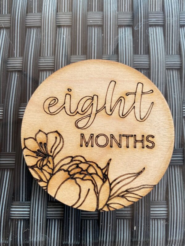 Wooden Monthly Milestone Cards - Disc, baby month signs, baby monthly milestone, baby monthly milestone markers, monthly milestone cards - Image 9