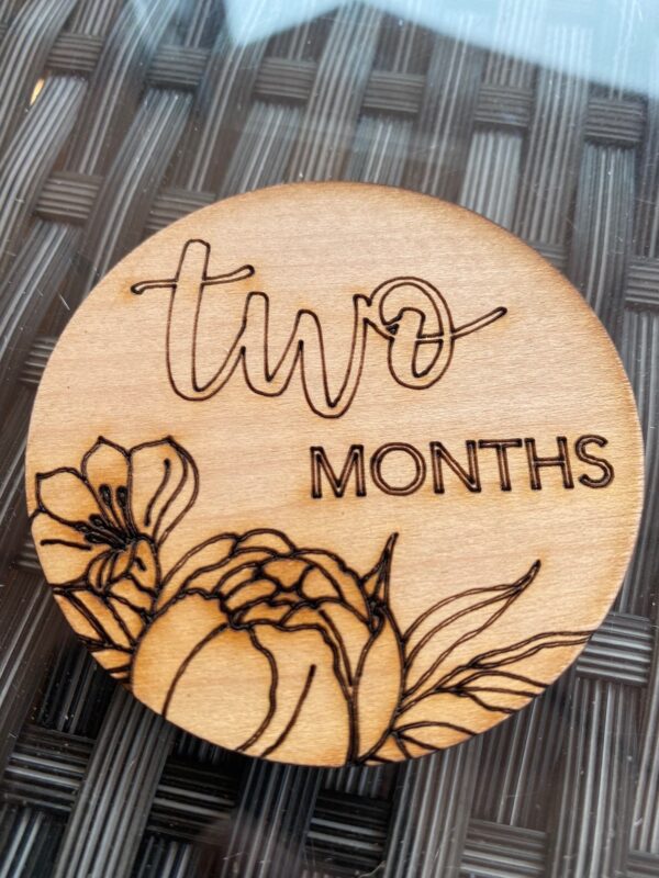 Wooden Monthly Milestone Cards - Disc, baby month signs, baby monthly milestone, baby monthly milestone markers, monthly milestone cards - Image 3