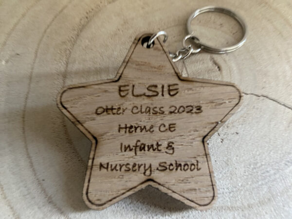 Class of 2025 Personalised Star Keyring Gift / Teacher Pupil Gift / Personalised Name Wooden Star / End of Term Gift / Gift From Teachers