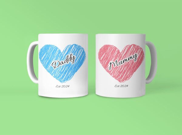 Mummy and Daddy Mug Set, New Mum and Dad Mugs, Mum To Be, Dad To Be, Mug For Parent To Be, Mummy Mug, Daddy Mug, New Parents, Baby Shower - Image 3