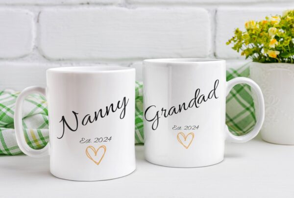 Nanny and Grandad Mug Set - Grandma and Grandpa mug set - Can be personalised