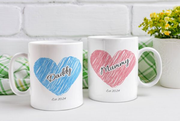 Mummy and Daddy Mug Set, New Mum and Dad Mugs, Mum To Be, Dad To Be, Mug For Parent To Be, Mummy Mug, Daddy Mug, New Parents, Baby Shower