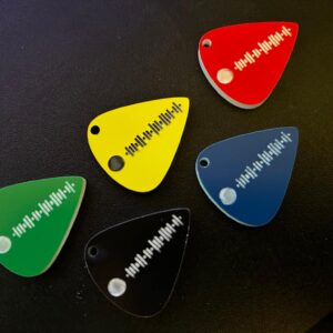 Plectrum Keyring Spotify Code  - Engraved with song code of your choice