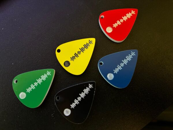 Plectrum Keyring Spotify Code  - Engraved with song code of your choice