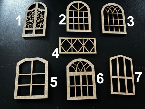 Wooden Fairy / Elf / Doll House Windows Craft Blank MDF Embellishment - Image 3