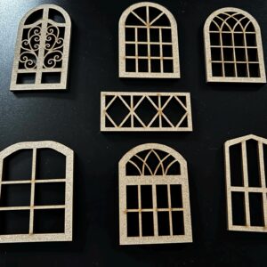 Wooden Fairy / Elf / Doll House Windows Craft Blank MDF Embellishment