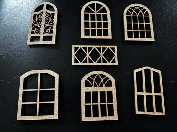 Wooden Fairy / Elf / Doll House Windows Craft Blank MDF Embellishment
